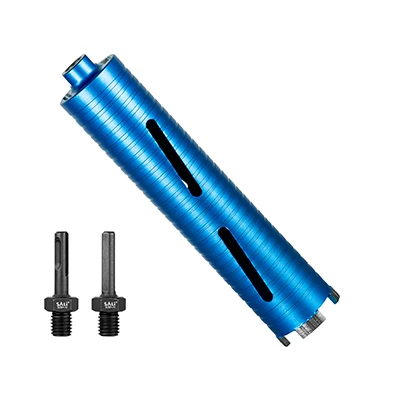 Diamantové jádrové vrtáky SALI Vrtací korunkový vrták o průměru 2", hloubka vrtání 9,5"/215 mm Vrtací korunkový vrták do betonu, 5/8-11" Vrták se závitovým jádrem Turbo laserem svařované segmenty pro vyzrálý beton s výztuží, cihlou, blokem, zdivem , Kámen
